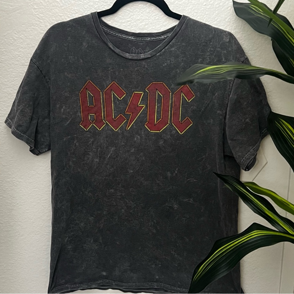AC/DC Charcoal Gray Logo Tee